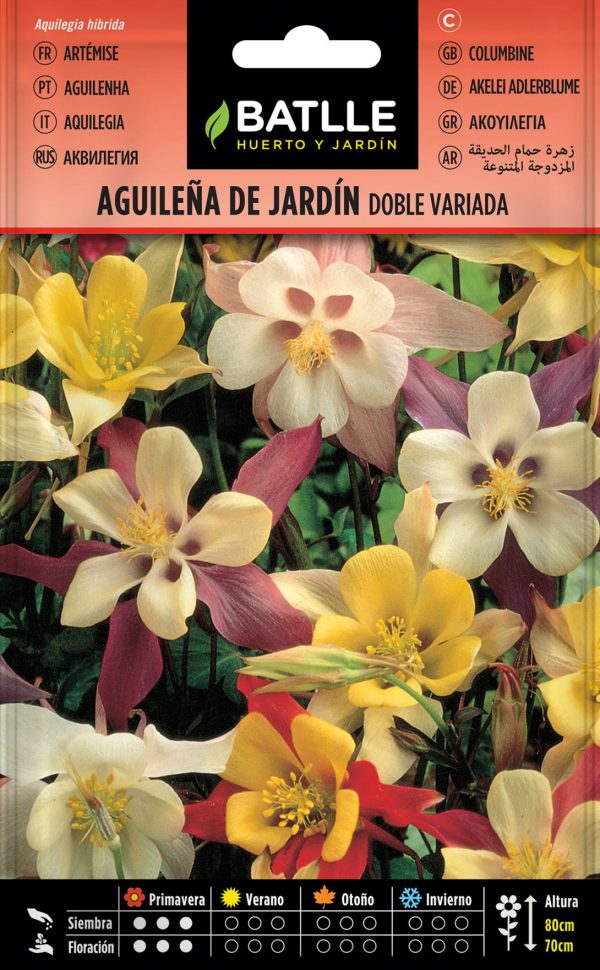 Semillas Aguileña De Jardín Hibrida Doble Variada