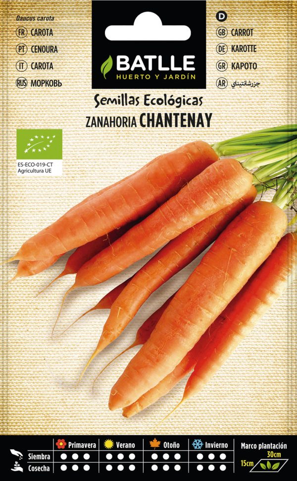 Semillas Ecológicas Zanahoria Chantenay