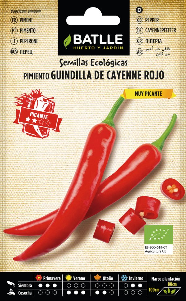 Semillas Ecológicas Guindilla de Cayenne Rojo