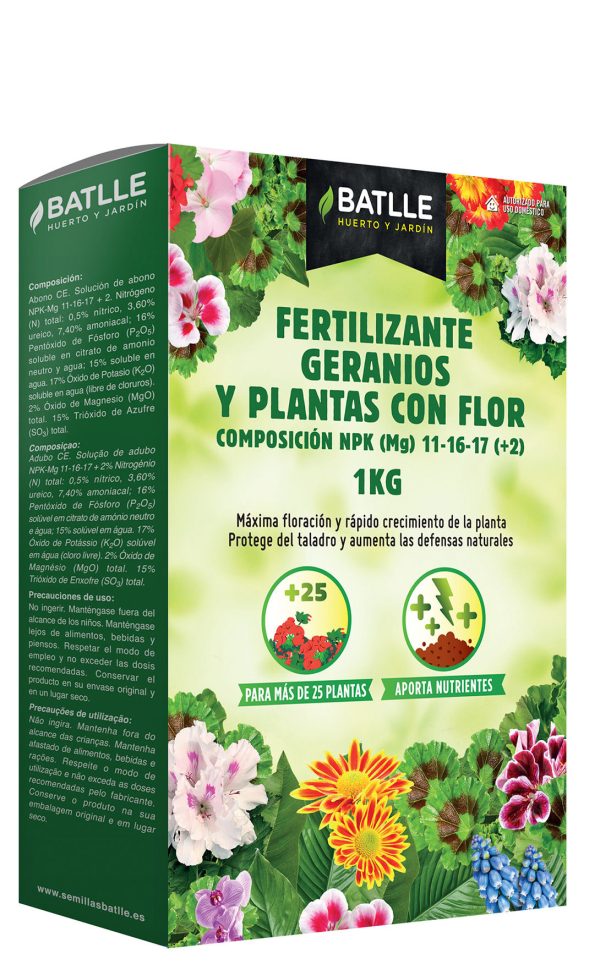 Fertilizante geranios y plantas con flor Batlle 1Kg