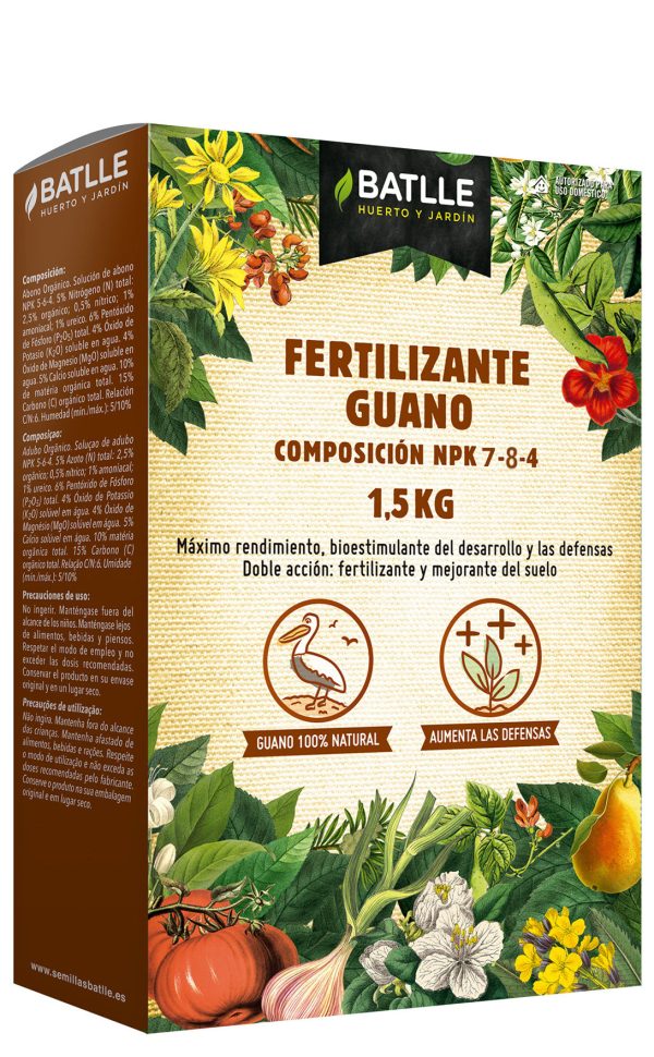 Fertilizante Guano Ecológico Batlle 1,5Kg