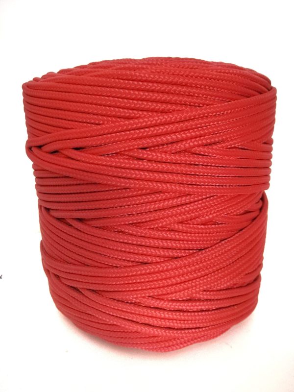 Cordon Trenzado Polipropileno Rojo 5 mm  200 Mt.
