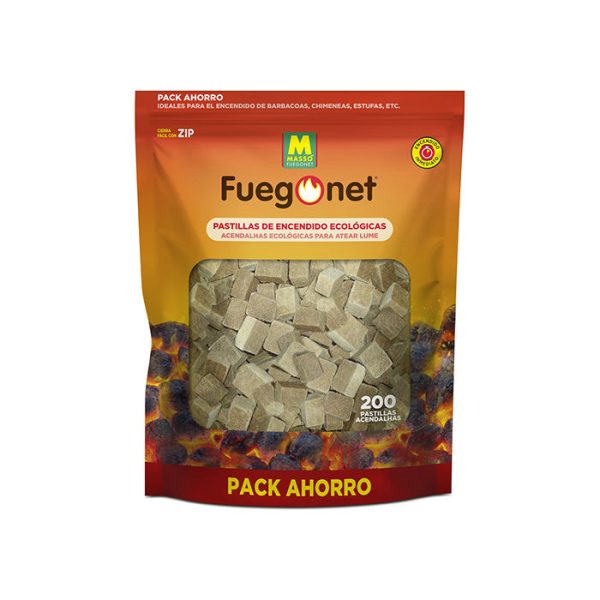 Pastillas de Encendido Ecológicas Fuegonet 200 uds