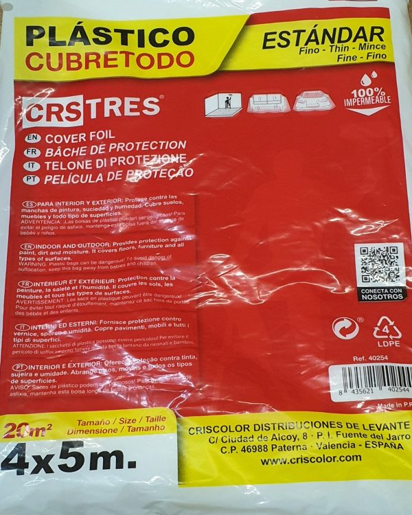 Cubretodo Estandar  4X5 Mt.