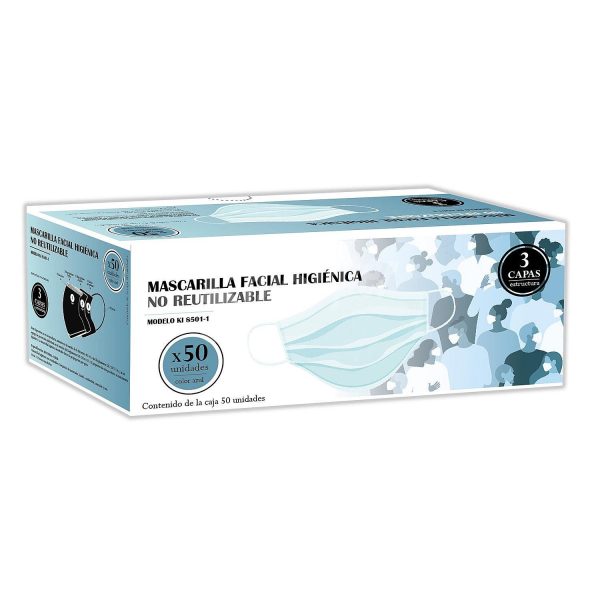 Mascarilla Higiénica 3 Capas 50 Und