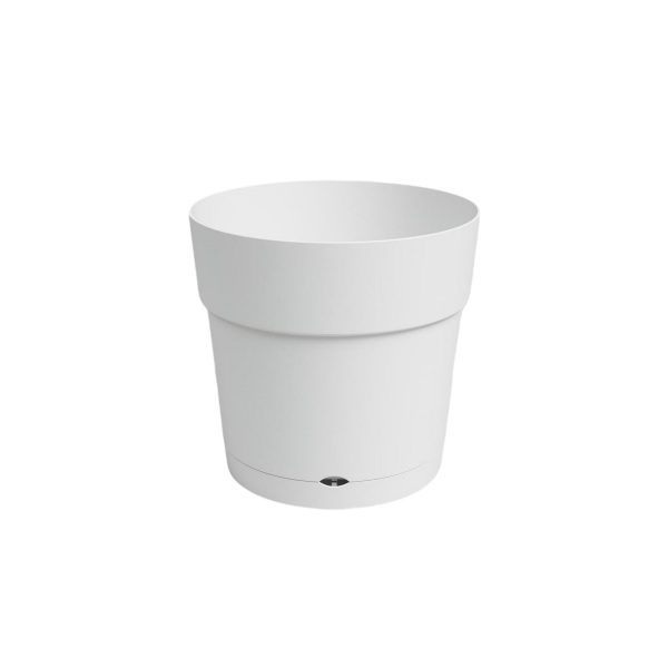 Maceta con Plato Blanco Capri