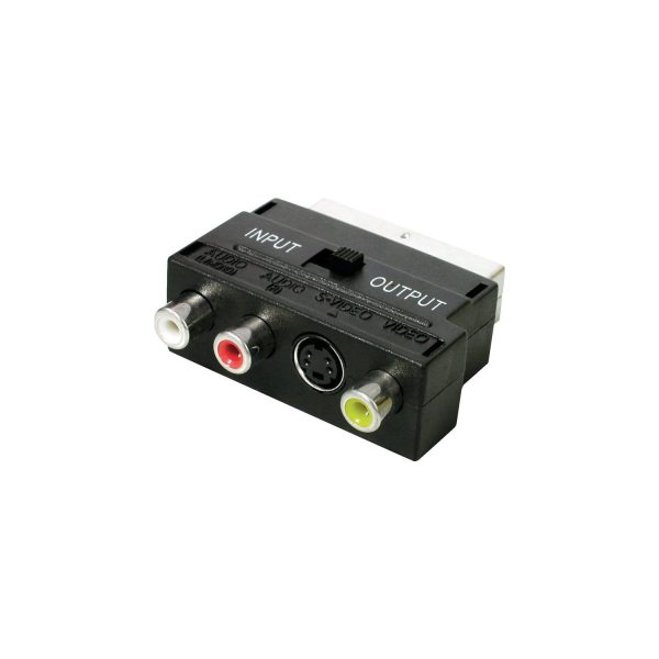 Adaptador euroconector entrada/salida a 3 rca hembra+svhs