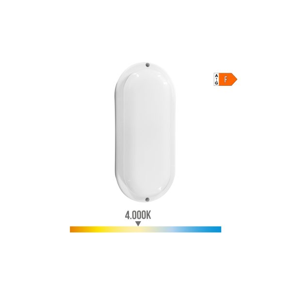 Aplique oval led con sensor crepuscular y de movimiento 18w 1820lm 4.000k edm