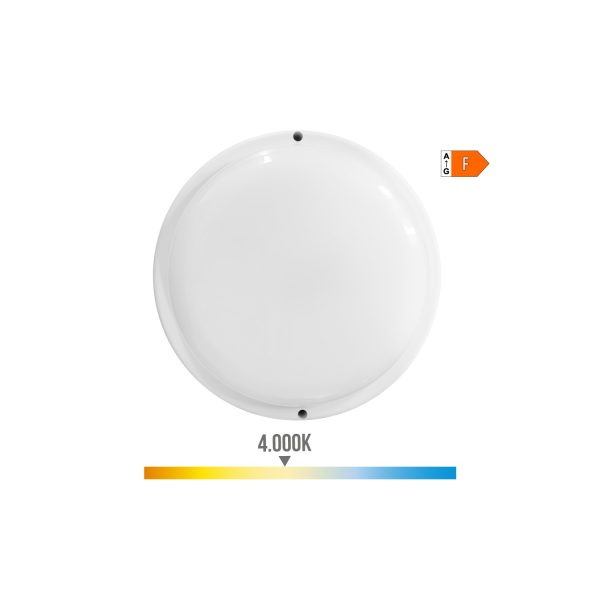 Aplique redondo led con sensor crepuscular y de movimiento 18w 1820lm 4.000k luz día edm