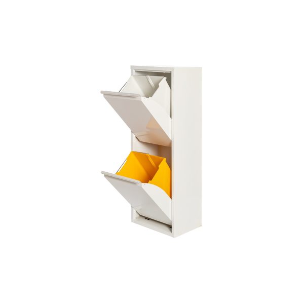 Armario metalico reciclaje 2 cajones blanco 92x35x25cm