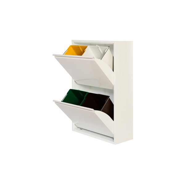Armario metalico reciclaje 4 cajones blanco