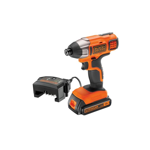Atornillador de impacto 18v 1/4" bdcim18d1a-qw black & decker