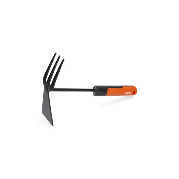 Azada+rastrillo de jardineria 31cm color gris/naranja edm