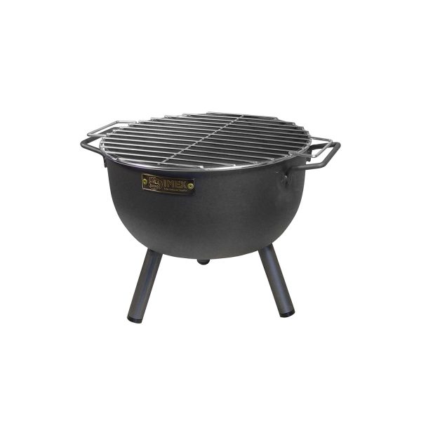 Barbacoa de sobremesa redonda con parrilla zincada ø30x28cm imex el zorro