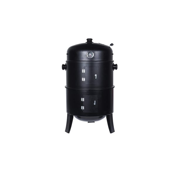Barbacoa tipo barril para ahumar color negra bbq