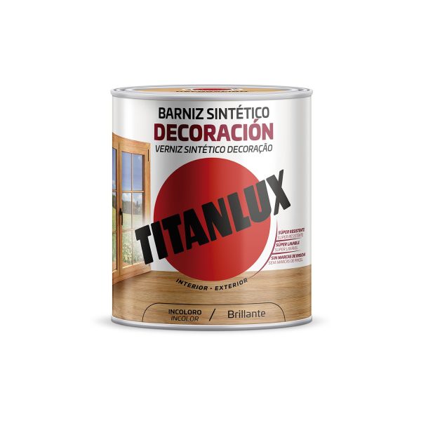 Barniz sintético decoración incoloro brillante 4l titanlux m10100004