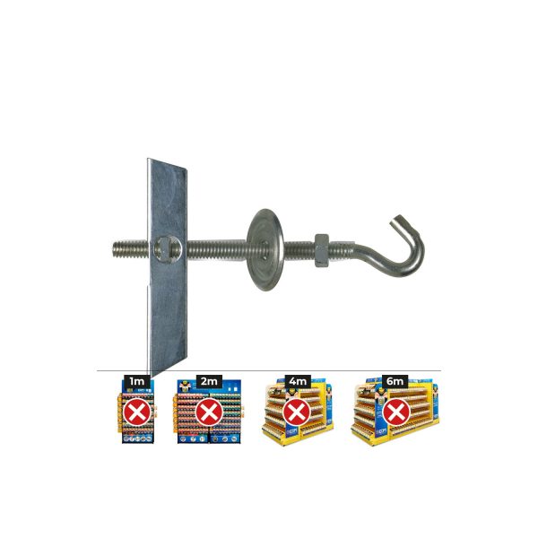 Basculante con gancho m5 con arandela y tuerca (caja 50 unid)