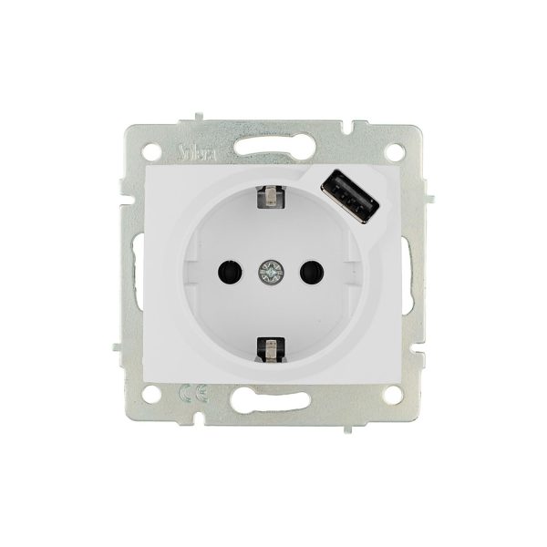 Base bipolar con t/tl 16a 250v con usb power serie europa solera erp60usb