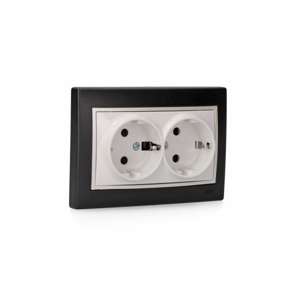 Base bipolar fija doble t/tl 16a negro serie europa solera erp60/2nu