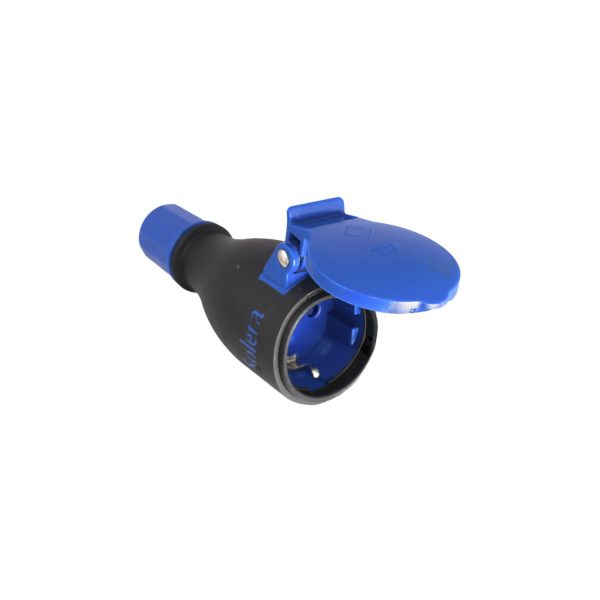 Base móvil bipolar con t/t lateral de 16a,250v caucho negro 707tk