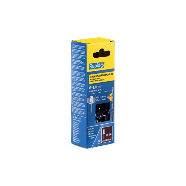 Blister 50 remaches ø4x10mm alu+broca 5001459 rapid