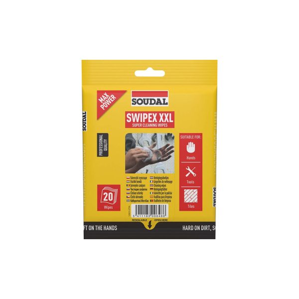 Bolsa de 20 toallitas swipex xxl soudal 120874