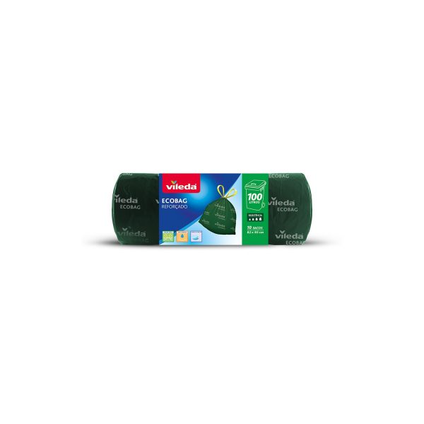 Bolsa de basura ecobag 100l 100% reciclada 10 sacos 172035 vileda