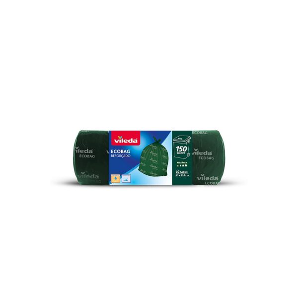 Bolsa de basura ecobag 150l reforzada 10 sacos 172825 vileda
