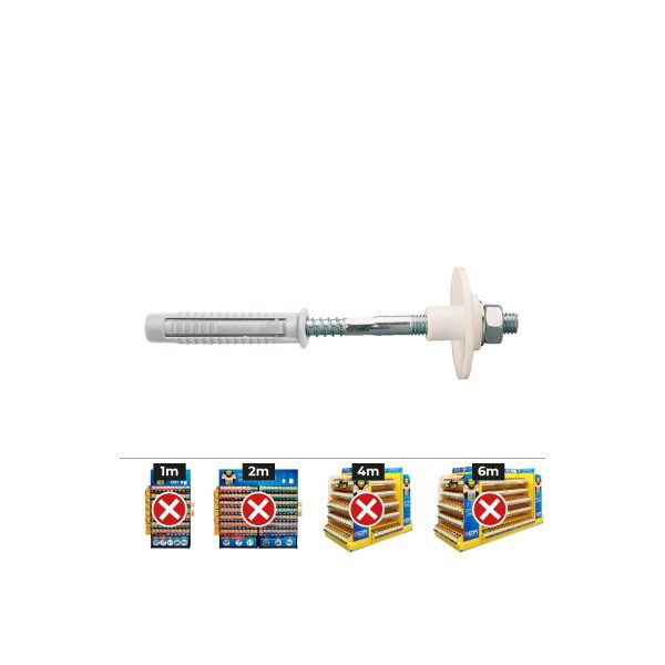 Bolsa kit fijación lavabo tuerca de hierro ø8x100 flth