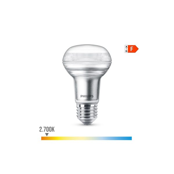 Bombilla led 36d 4,5w r63, 345im e27 2700k. philips