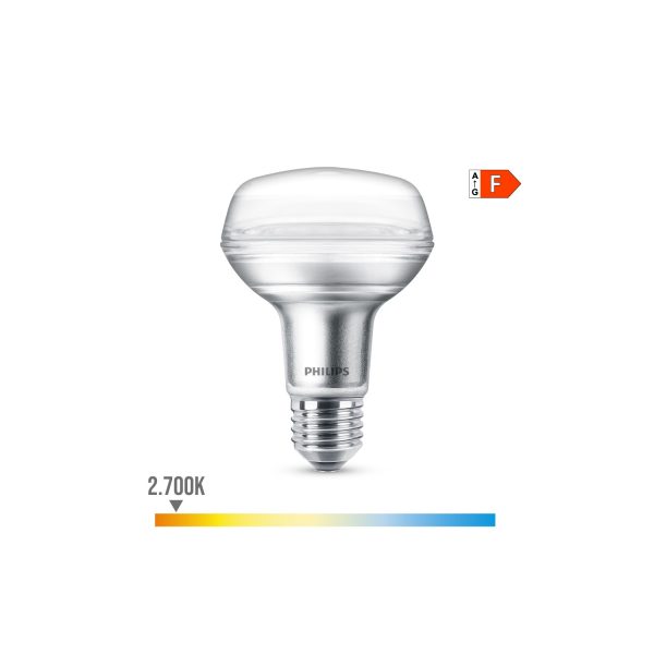 Bombilla reflectora led cla 36d 4w r80, 345im e27 2700k. philips