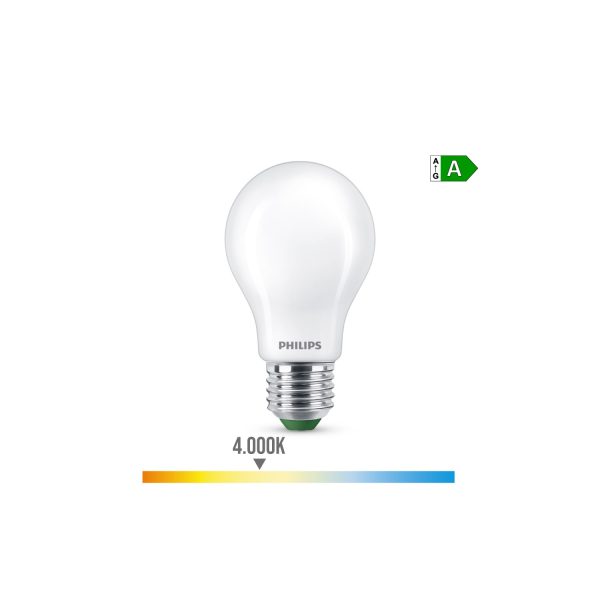 Bombilla ultra efficient led classic 7,3w 1535im e27 4000k, ø6x10,4cm, philips