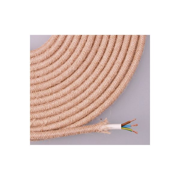 Cable de cuerda de yute tejida y enfundada 3x0,75mm 25m euro/m