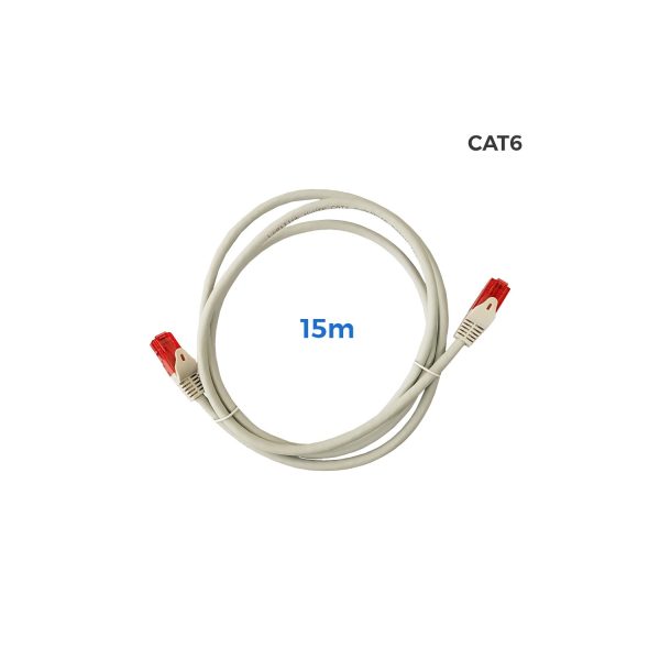 Cable utp cat.6 latiguillo rj45 cobre lszh gris 15m