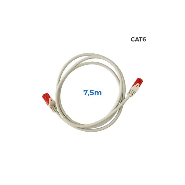 Cable utp cat.6 latiguillo rj45 cobre lszh gris 7,5m