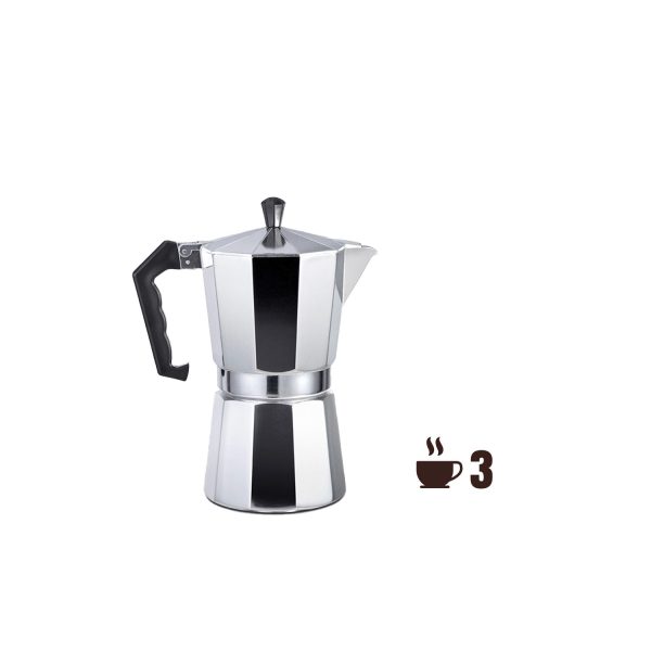 Cafetera de aluminio de 3 tazas gourmet kitchen