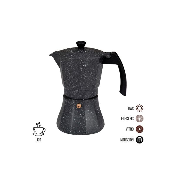 Cafetera de aluminio de 9 tazas. gourmet kitchen