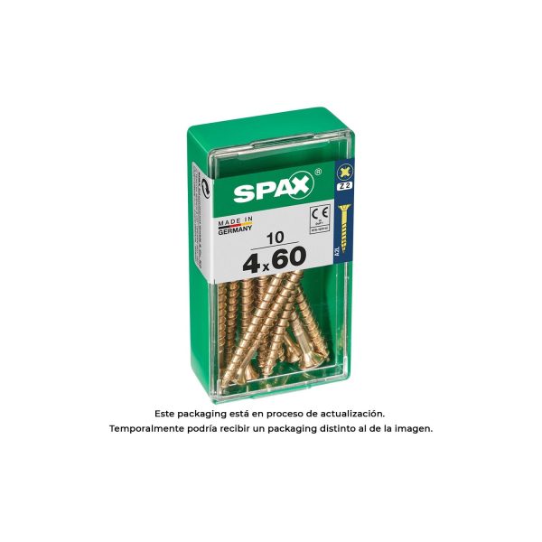Caja 10 unid. tornillo madera cabeza plana yellox 4,0x60mm spax