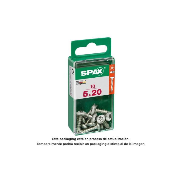 Caja 10 unid. tornillo madera spax cab. redonda wirox 5,0x20mm spax