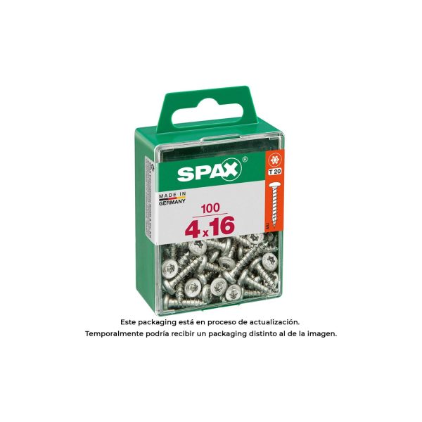 Caja 100 unid. tornillo madera spax cab. redonda wirox 4,0x16mm spax