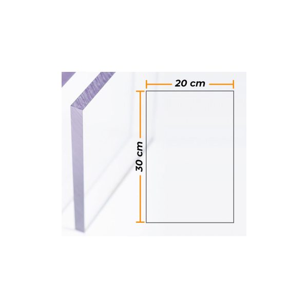 Placa policarbonato transparente 4mm - 20x30cm