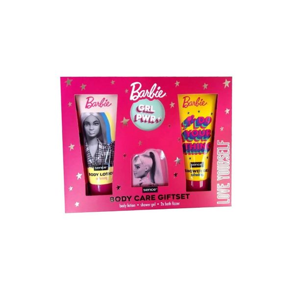 Set baño barbie 4 piezas gel150ml+leche 150ml + 2 bombas baño