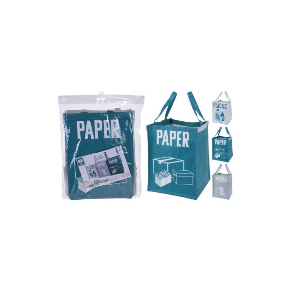 Set de 3 bolsas para basura reutilizables especial camping con medidas 30x30x39cm