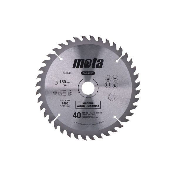 Sierra circular widia ø180mm 40 dientes clp18 sc740 mota