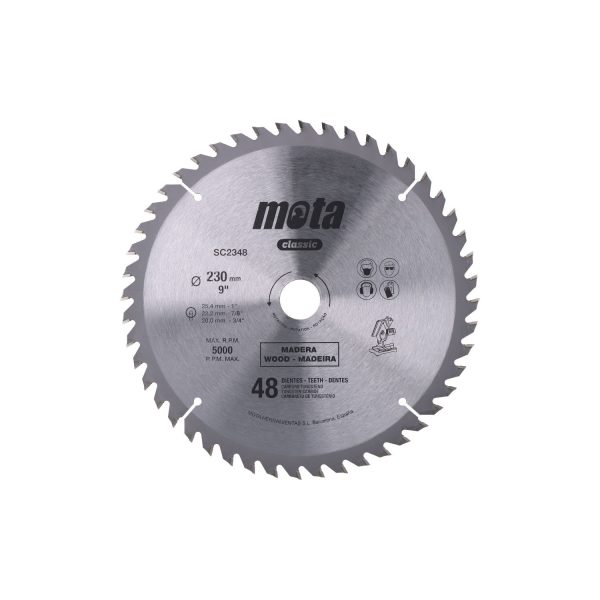 Sierra circular widia ø230mm 48 dientes clp18 sc2348 mota