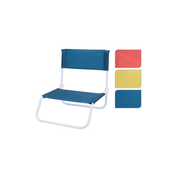 Silla de playa metalica plegable 45x50x45cm colores surtidos
