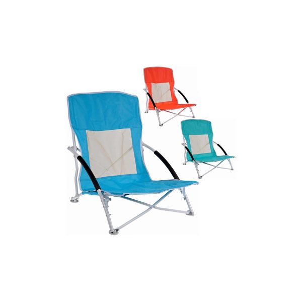 Silla de playa metalica plegable 50x40x65cm colores surtidos