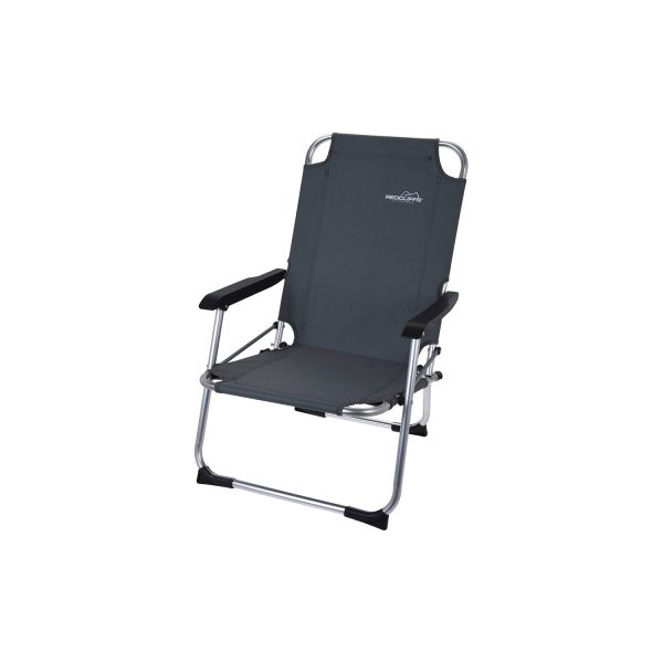 Silla plegable de aluminio color gris, 45x54x76cm