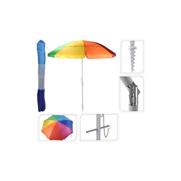 Sombrilla de playa multicolor articulada ø220cm