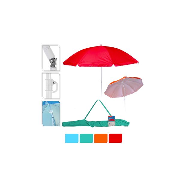 Sombrilla de playa ø160cm colores surtidos con funda